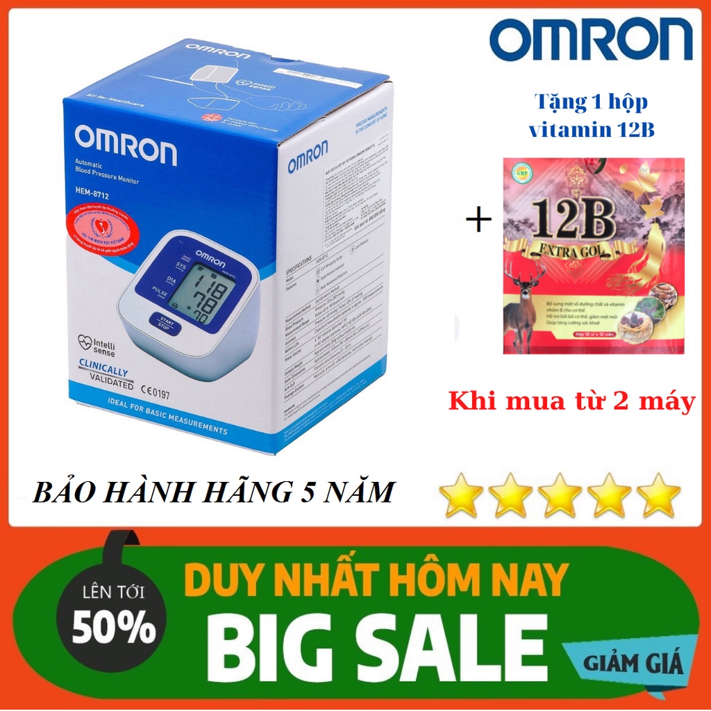 Máy Đo Huyết Áp Bắp Tay Omron Hem-7120 | Công Nghệ Đo Intellisense Cho Kết Quả Chính Xác Trong Vài Phút