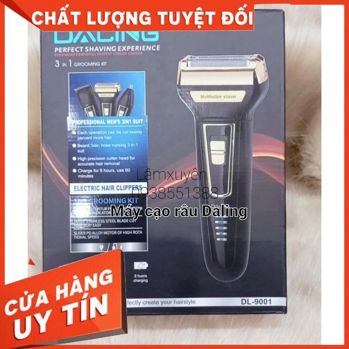 Máy Cạo Râu Đa Năng DALING DL 9001  cắt tỉa tóc _ lông mũi Nhỏ Gọn Cắt Siêu Sắc Siêu Bền Pin Cực Trâu [tậngốc]