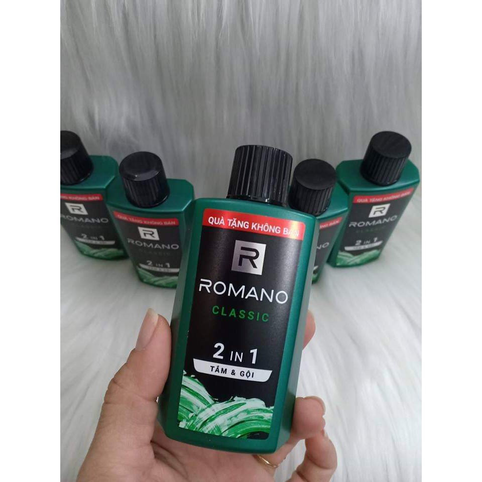 Dầu Tắm Gội 2 Trong1 Dành Cho Nam Romano Classic (Chai Dùng Thử 60g)