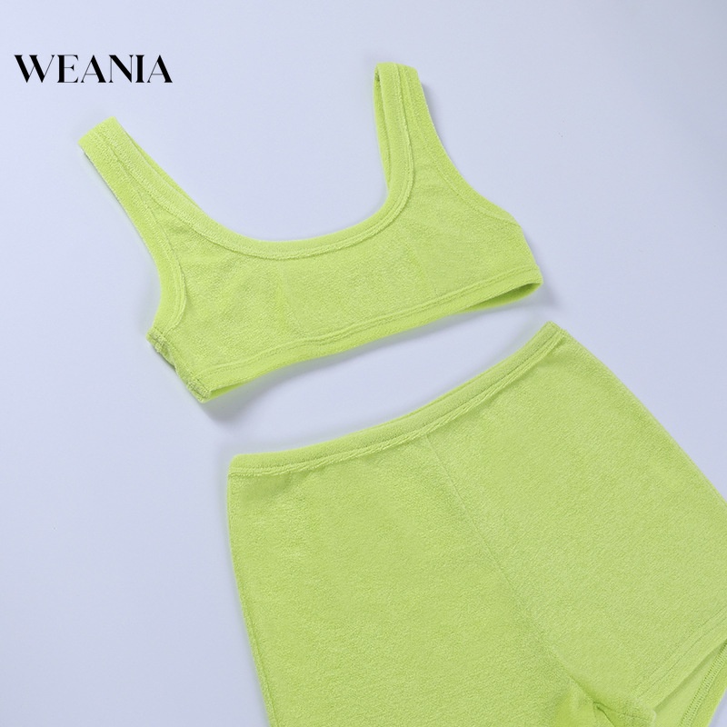 Bộ Áo Tank Top Màu Trơn Và Quần Short Mềm D0321
