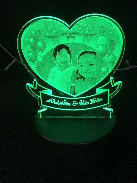 Khung Đèn Ngủ Led 3D, Khung trang trí ~hình ảnh theo yêu cầu -mã TIMTRON ( không kèm đế )