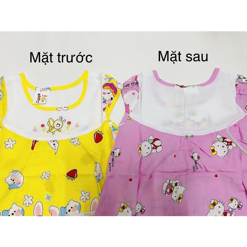 15-45kg chất vải Tole lanh tôn thêu phối màu & đính túi bé gái như ảnh