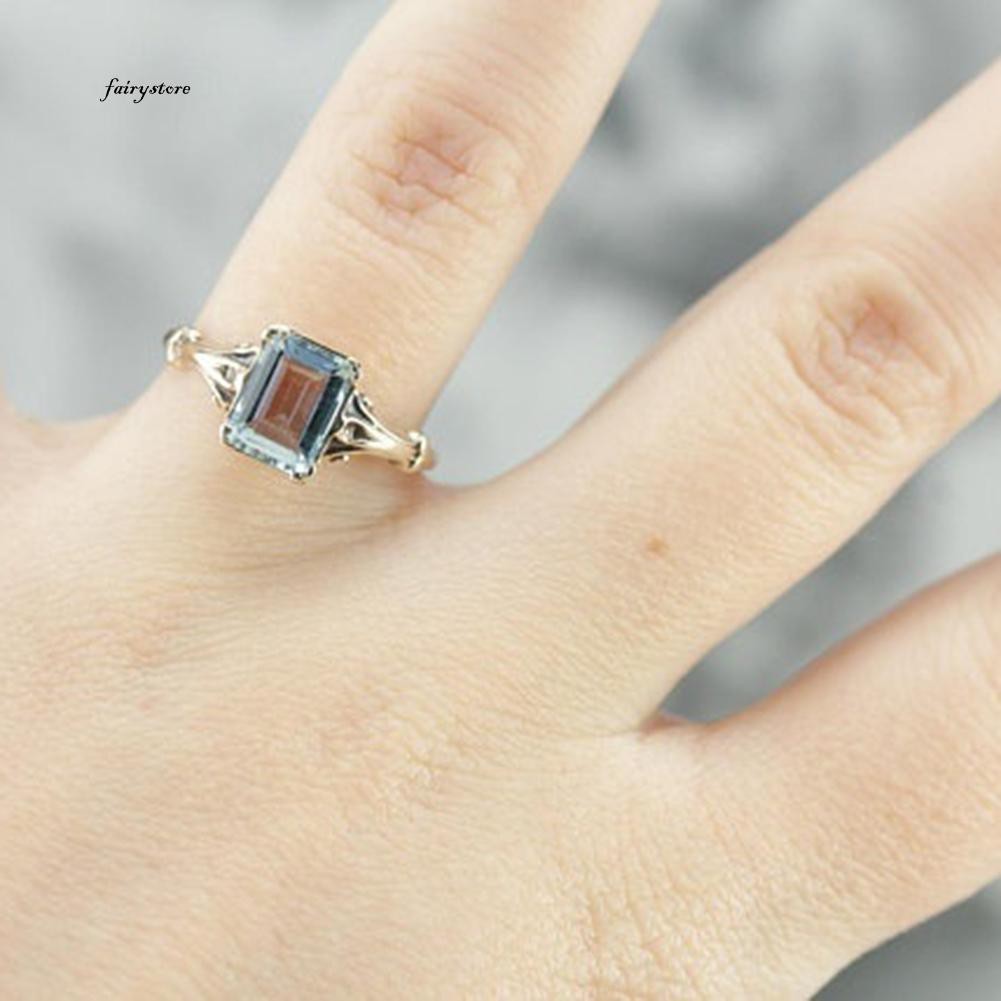 Nhẫn ĐíNh Đá Topaz Giả Sang TrọNg Cho Nữ