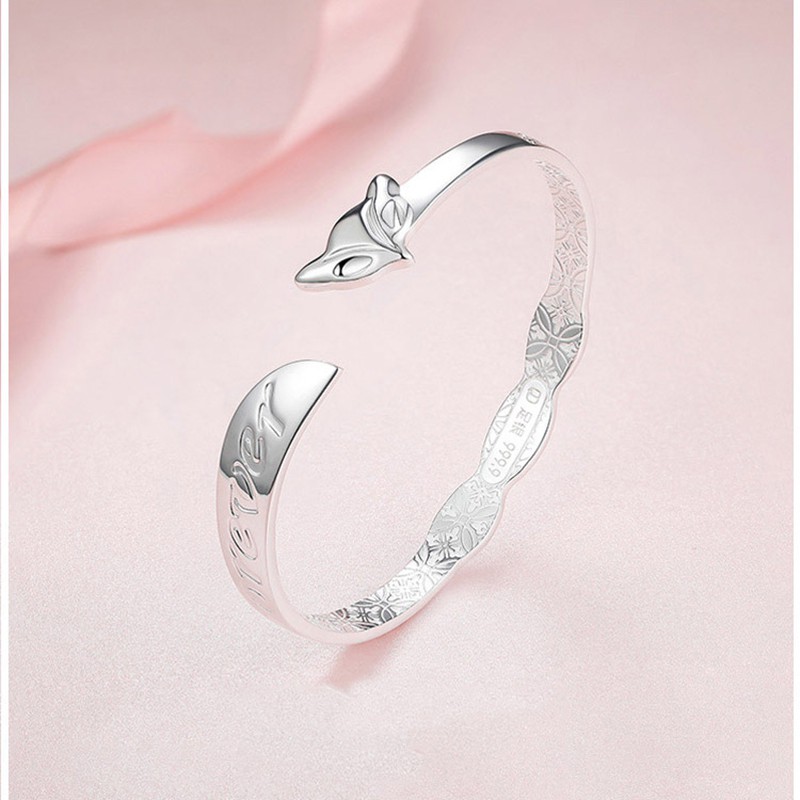925 vòng tay bạc nguyên chất cho phụ nữ hồ ly sáng tạo cá tính vòng tay trang sức thời trang