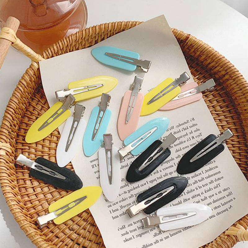 Kẹp tóc màu trơn đơn giản thời trang Hàn Quốc