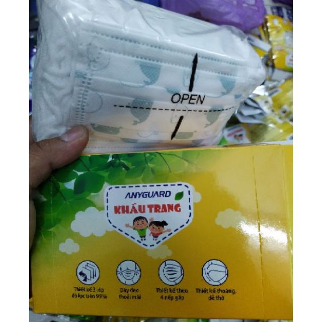 🇻🇳 Mẫu mới Anyguard hộp 50 cái khẩu trang trẻ em cao cấp | BigBuy360 - bigbuy360.vn
