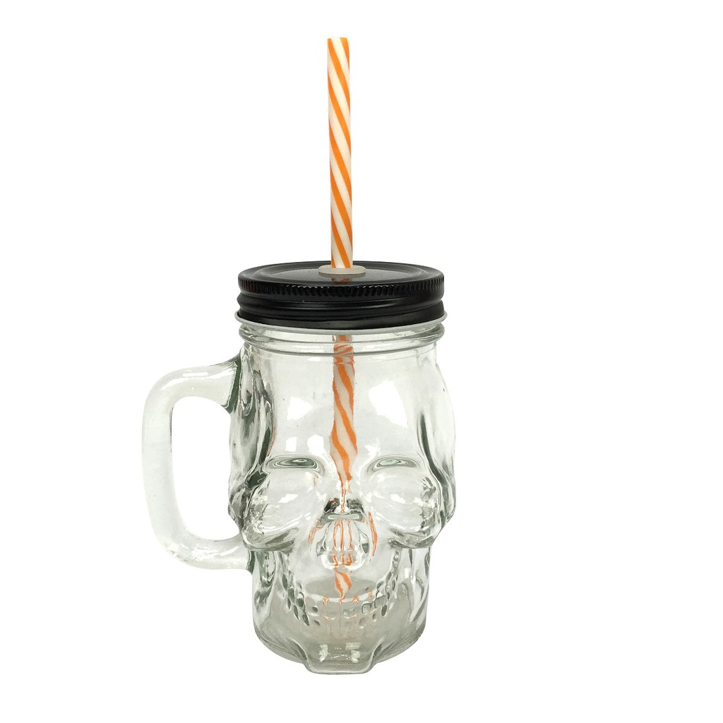 Bình thủy tinh hình đầu lâu 400ml Halloween Uncle Bills UH00294