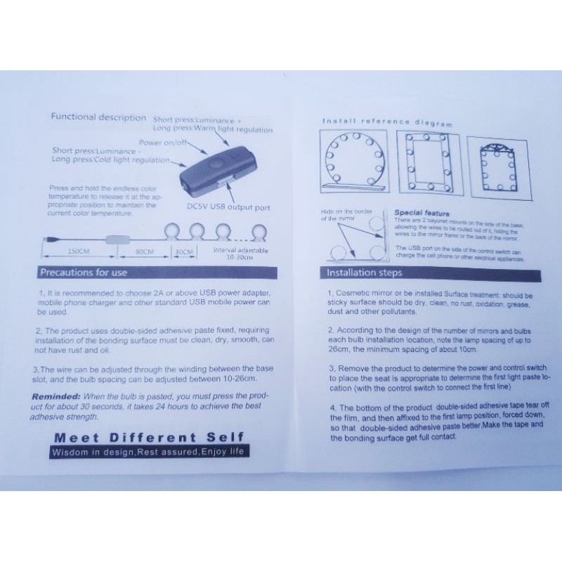 Đèn dán gương trang điểm- LOẠI 1 ĐÈN SÁNG HƠN- MAKEUP MIRROR LIGHT- Đèn đổi màu và điều chỉnh sáng tối, không cần khoan | BigBuy360 - bigbuy360.vn
