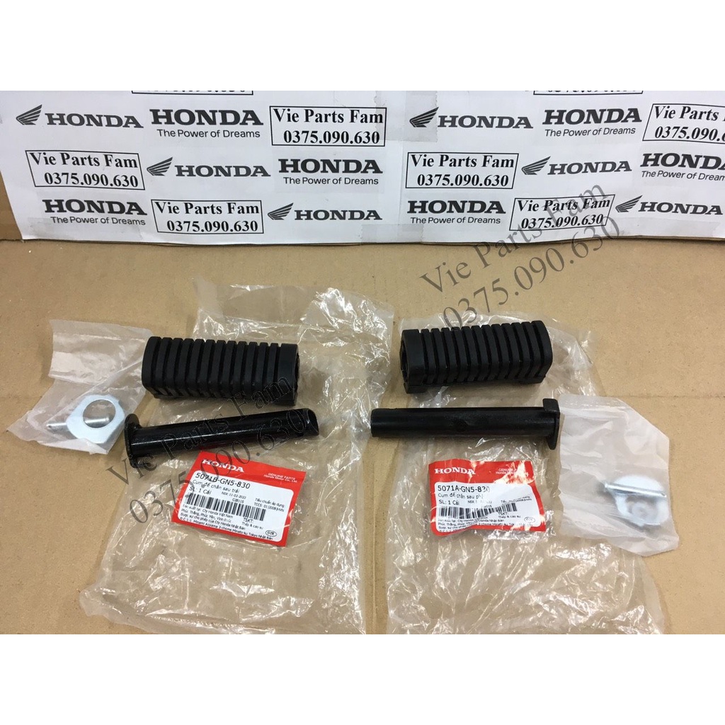 Bộ cao su gác chân sau trái phải Wave ZX, Super Dream, Wave nhỏ 2 bóng đời đầu, hàng din honda mới 100%