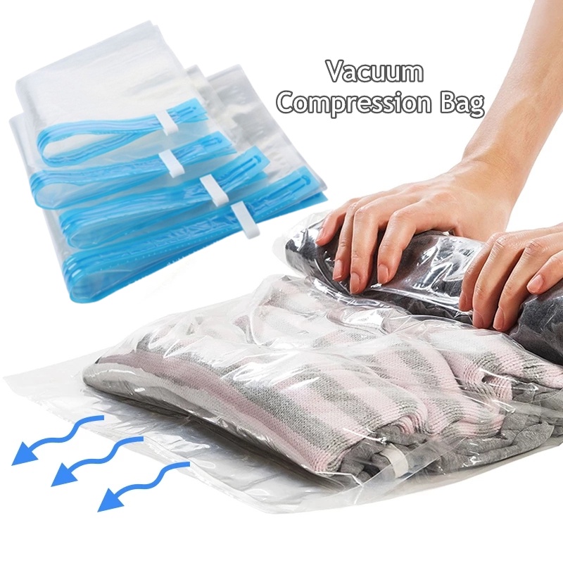 1 Túi Nén Chân Không Trong Suốt Có Thể Tái Sử Dụng 4 Kích Thước