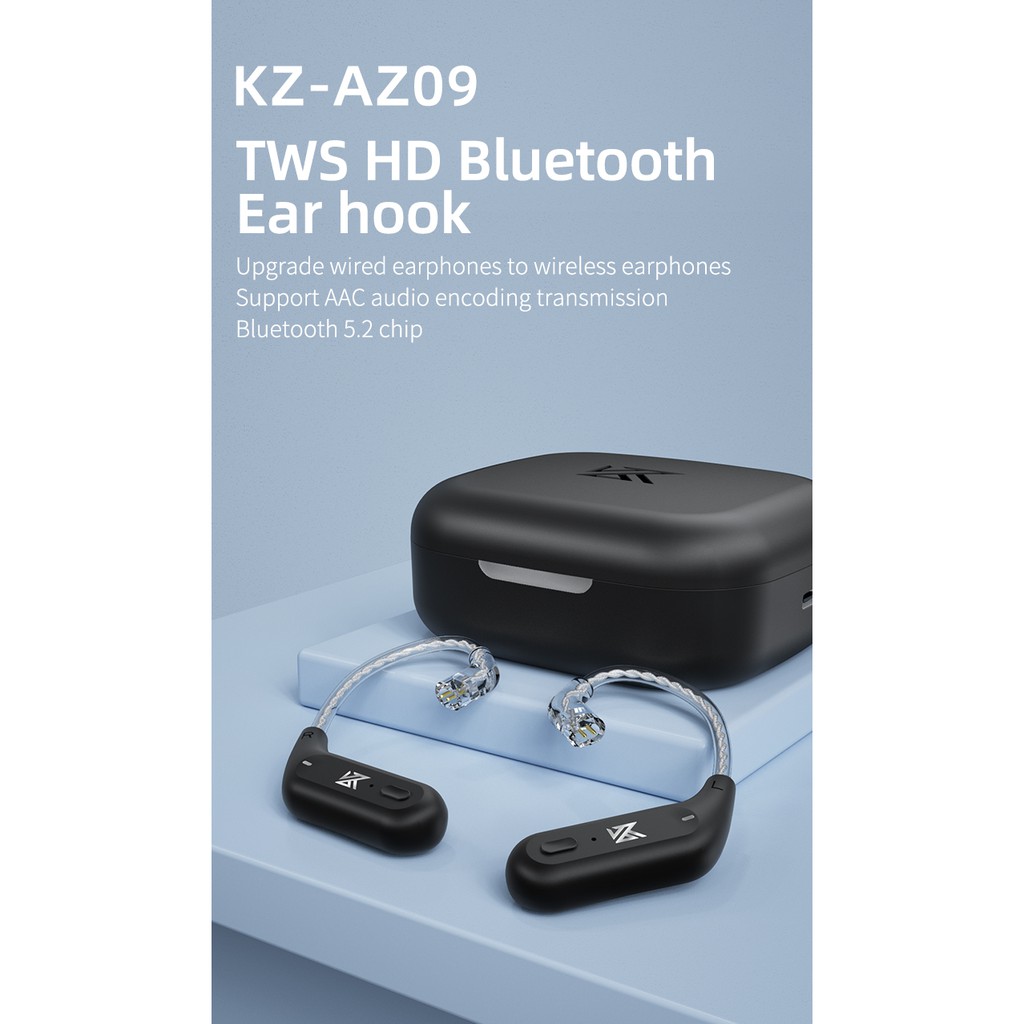 Tai Nghe Bluetooth Không Dây Kz Az09 Hd 5.2 Kèm Hộp Sạc Cho Kz Zax Dq6 Zsn Zsx Ca16 Vx Mt1