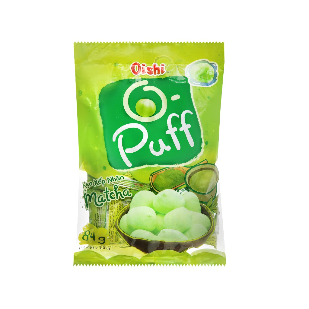 Kẹo xốp nhân socola nhân xoài nhân matcha Oishi Puff gói 84g