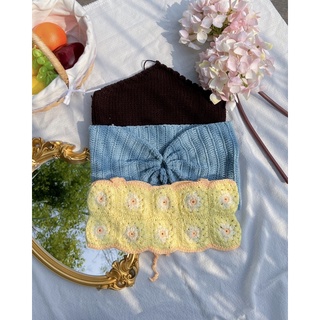 [Sale sốc chuyển kho] Daisy Croptop Áo len đan hoa cúc