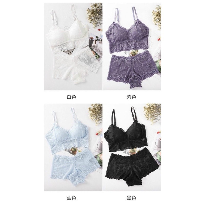 ♥️ Shop Uy Tín ♥️Bộ Bra ren không gọng mút nâng ngực siêu êm B569 Set Bralette abc91 | BigBuy360 - bigbuy360.vn