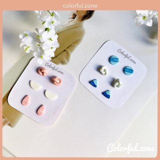 Set 3 đôi Khuyên tai / Bông tai nữ handmade đất sét Nhật - Set 4