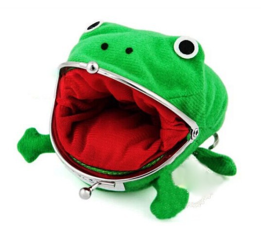 Ví đựng tiền xu hình con ếch màu xanh lá phong cách naruto độc đáo