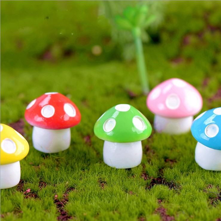 Mô hình nấm tán tròn cỡ 2.6 x 2.5cm dùng trang trí tiểu cảnh, terrarium, móc khóa, DIY