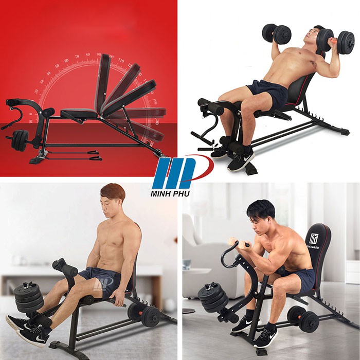 Ghế tập gym đa năng Miking PS-031 ✅ Ghế tập bụng kiêm đẩy tạ gọn mà bền