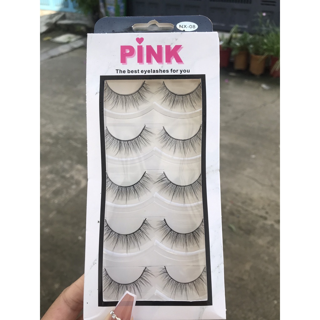 Lông Mi Giả Tự Nhiên Cao Cấp  5 Cặp PINK Cao Cấp