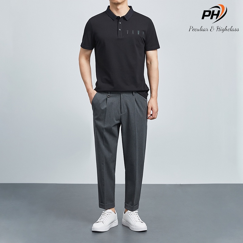 Áo Polo Nam thêu ngực VAWY ,chất cotton cá sấu dày dặn mặc thoáng mát, full size phân phối độc quyền-PHSHOP204