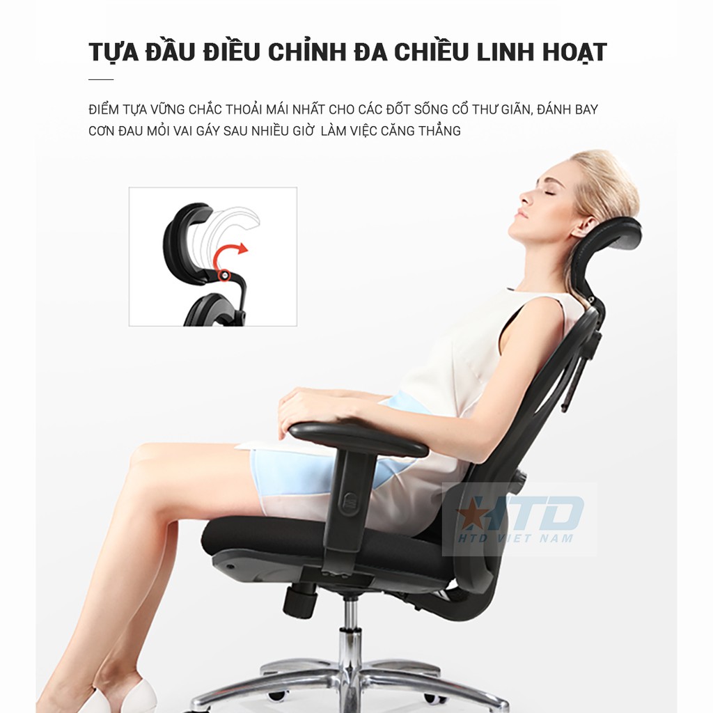 SIHOO M18 - ghế công thái học Egronomic full lưới thoáng khí, ghế văn phòng điều chỉnh thắt lung bảo vệ cột sống