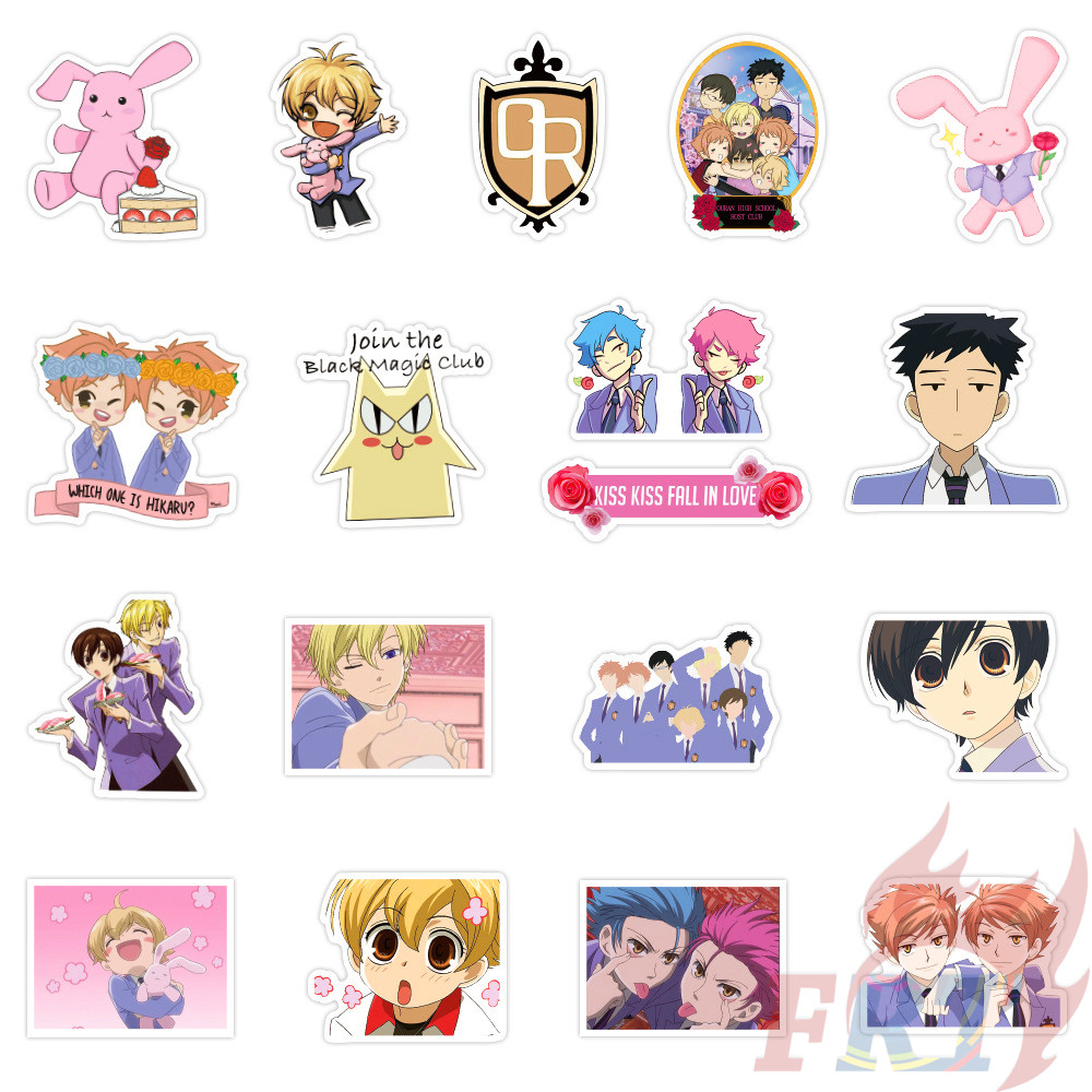 Bộ 50 miếng dán đề can hỗn hợp DIY phong cách hoạt hình Ouran High School Host Club Series 01 Fujioka Haruhi