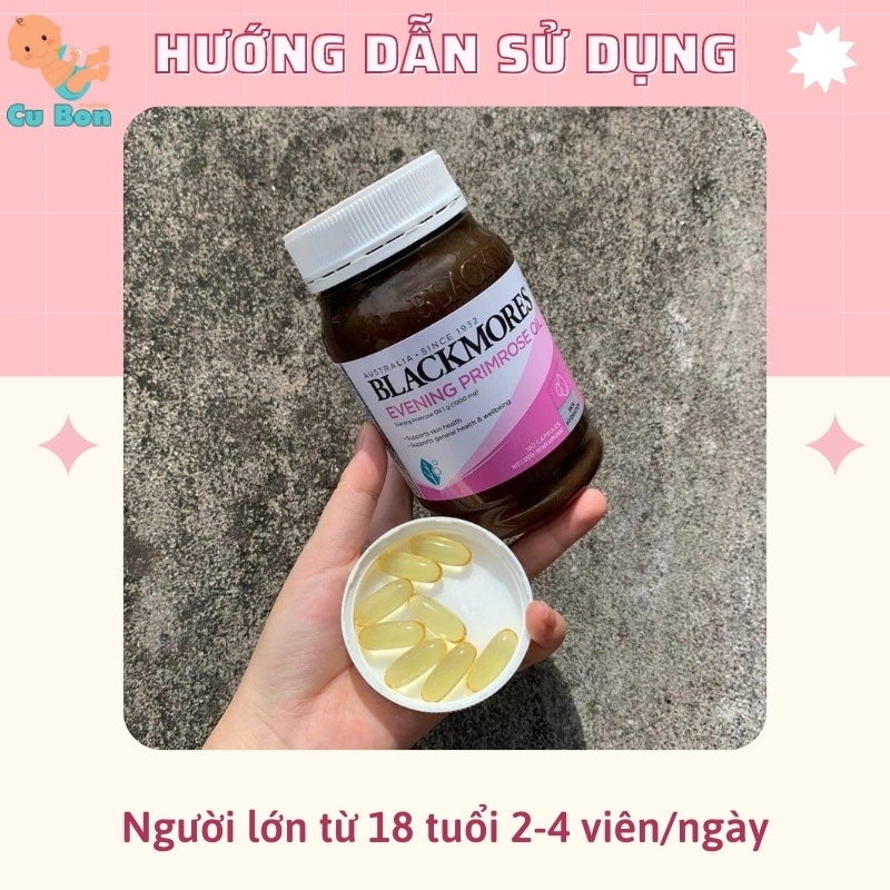 Tinh dầu Hoa anh thảo úc Blackmores Evening Primrose Oil 190 viên giúp cân bằng nội tiết Hỗ trợ da, tóc, móng khỏe hơn