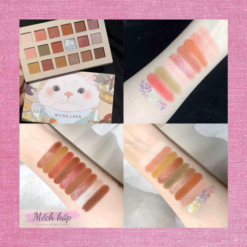 [MUGE LEEN] phấn mắt 18 ô nội địa trung muge leen cat