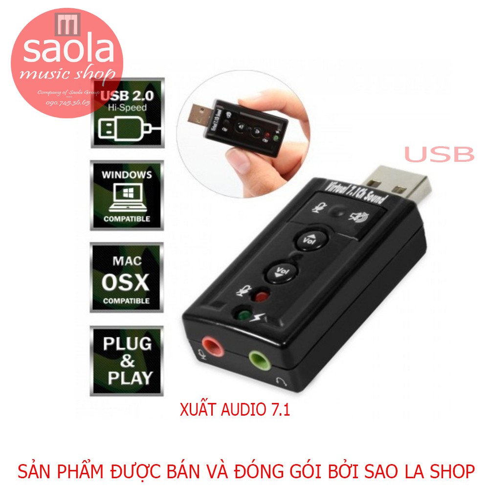 USB Sound Âm Thanh PC/Laptop Out Loa 3D 7.1