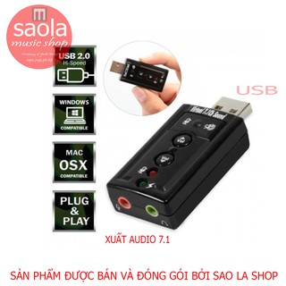 USB Sound Âm Thanh PC/Laptop Out Loa 3D 7.1