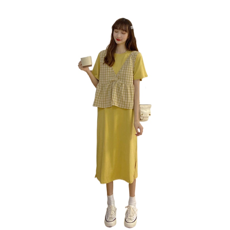 Đầm Perty màu trơn xẻ tà/ Áo khoác vest Perty thời trang mùa hè cho nữ