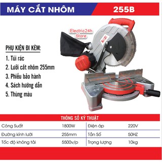 Máy cắt nhôm đa góc KOBE 255B 1800W - Máy cưa đa góc KOBE 255B 1800W Tặng luôn lưỡi cưa 255mm giá 299k - Electric24h