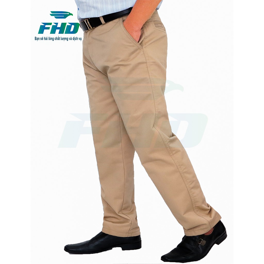 Quần dài kaki trung niên nam chất vải dày dặn đường may tỉ mỉ kỹ lưỡng không bai màu FHDQ001