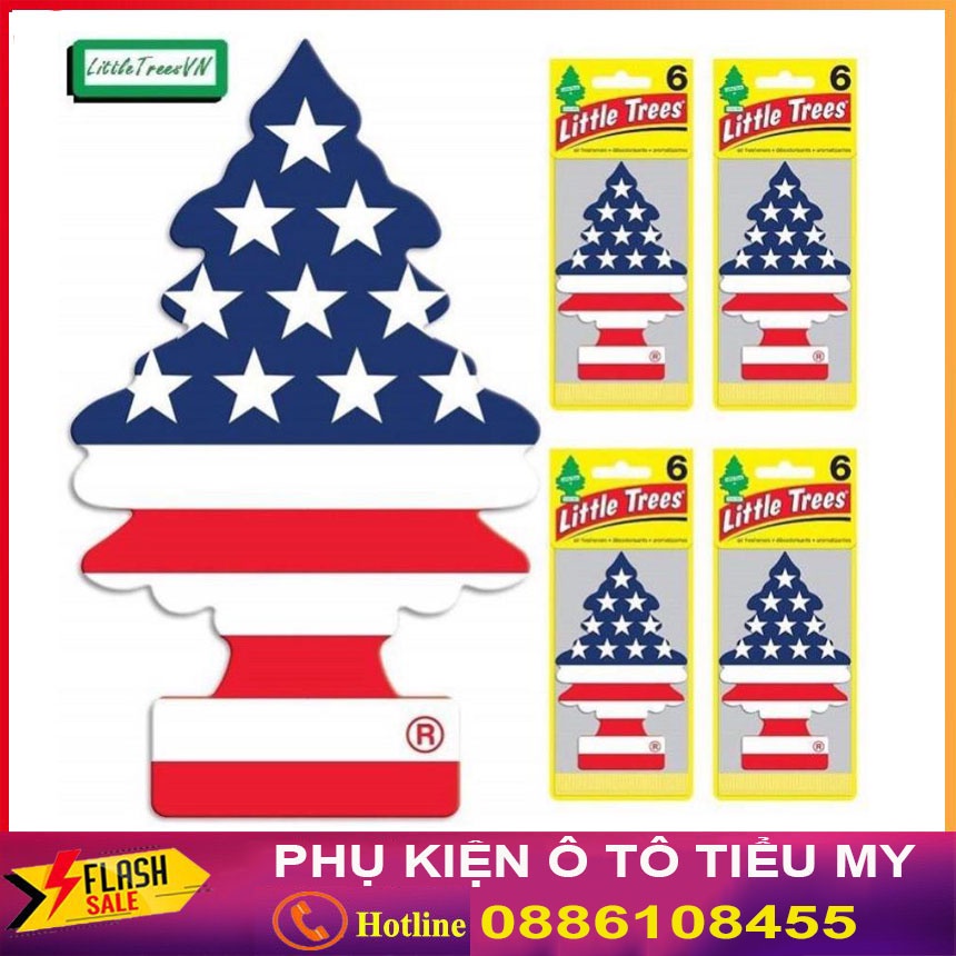 Cây thông thơmLá thơm cây thông cờ Mỹ hương Vani loại 1Lá thơm hình cây thông Little Trees khử mùi ôtô