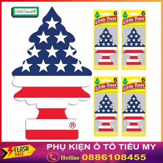 Cây thông thơmLá thơm cây thông cờ Mỹ hương Vani loại 1Lá thơm hình cây thông Little Trees khử mùi ôtô