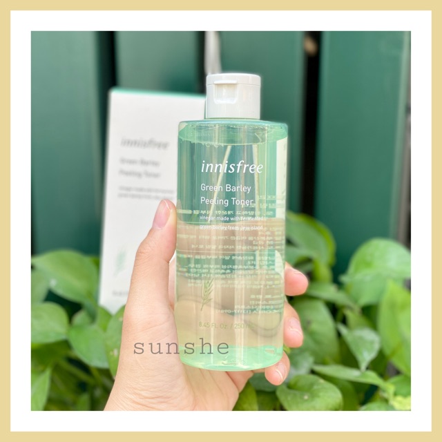 Nước Hoa Hồng Loại Bỏ Tế Bảo Chết, Dầu Thừa, Làm Sáng Da Innisfree Green Barley Peeling Toner 250ml