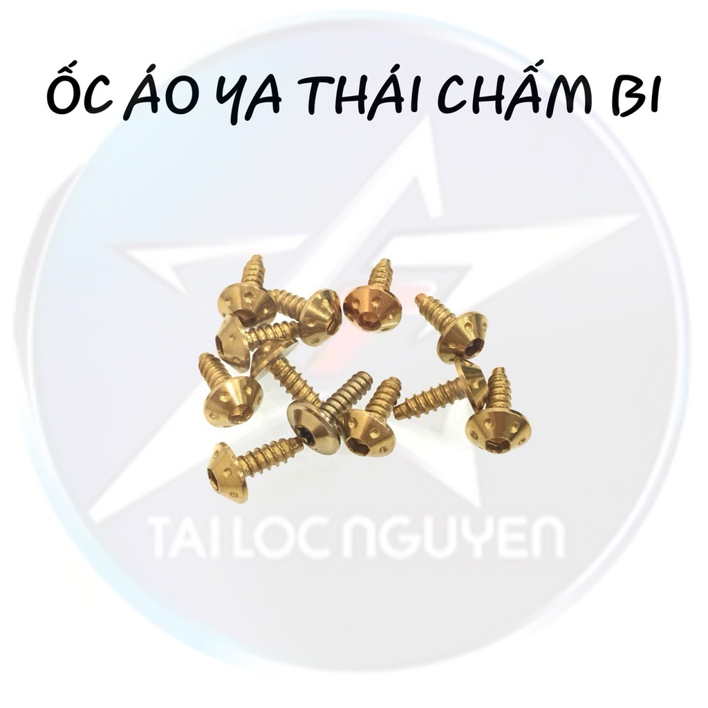 THANH LÝ - ỐC ĐẦU DÙ CHẤM BI GẮN DÀN ÁO YAMAHA - VÀNG THÁI HÀNG XỊN