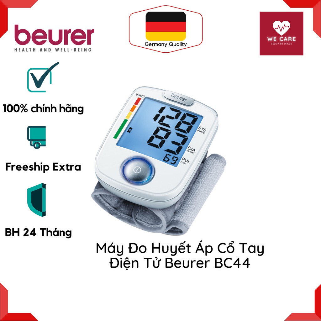 ⚡️CHÍNH HÃNG⚡️ MÁY ĐO HUYẾT ÁP BEURER BC44 - Máy Đo Huyết Áp Cổ Tay Điện Tử Beurer