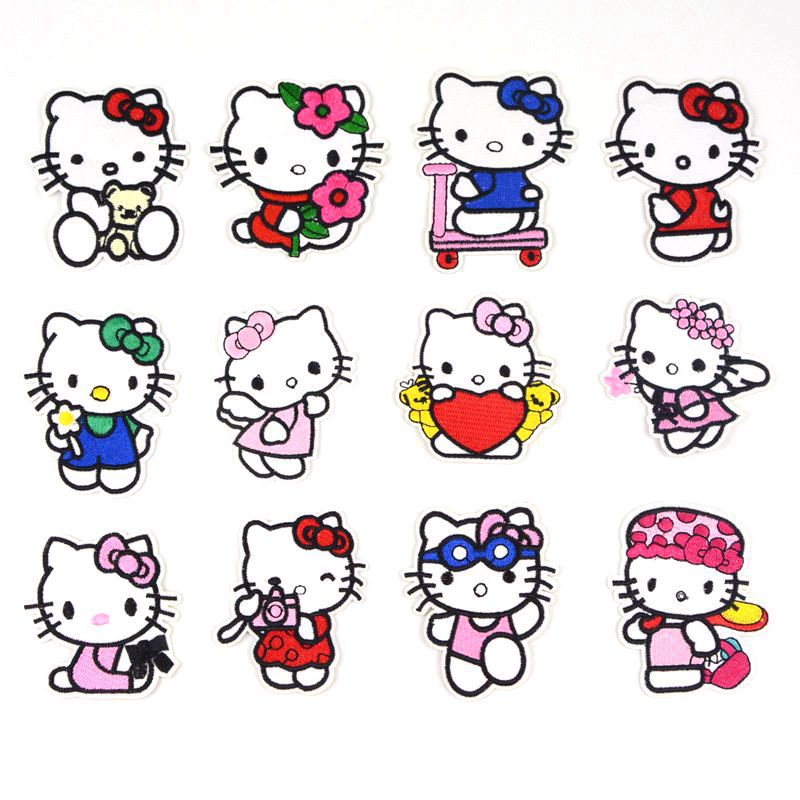 Miếng dán ủi quần áo hình hello kitty
