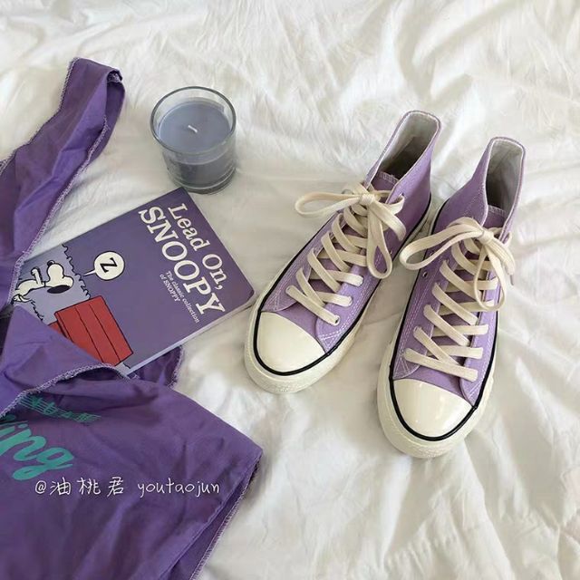 Giày ulzzang dáng converse màu tím siêu xinh