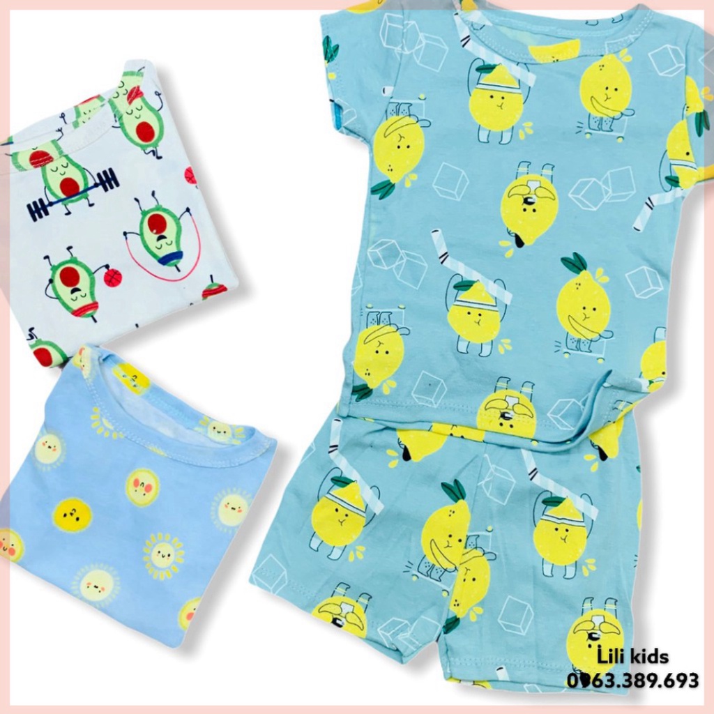 Bộ họa tiết chất thun lạnh họa tiêt, cho bé trai bé gái từ 5 đến 17kg