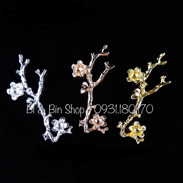 2 Cành Hoa Mai Đơn Làm Phụ Kiện- Center
