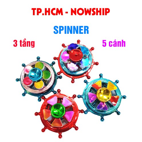 Fidget Spinner Con Quay 3 Tầng Hình Hoa 5 Cánh Gradient Nhiều Màu Chong Chóng Quay Giảm Stress Hand Spinner Cho Bé