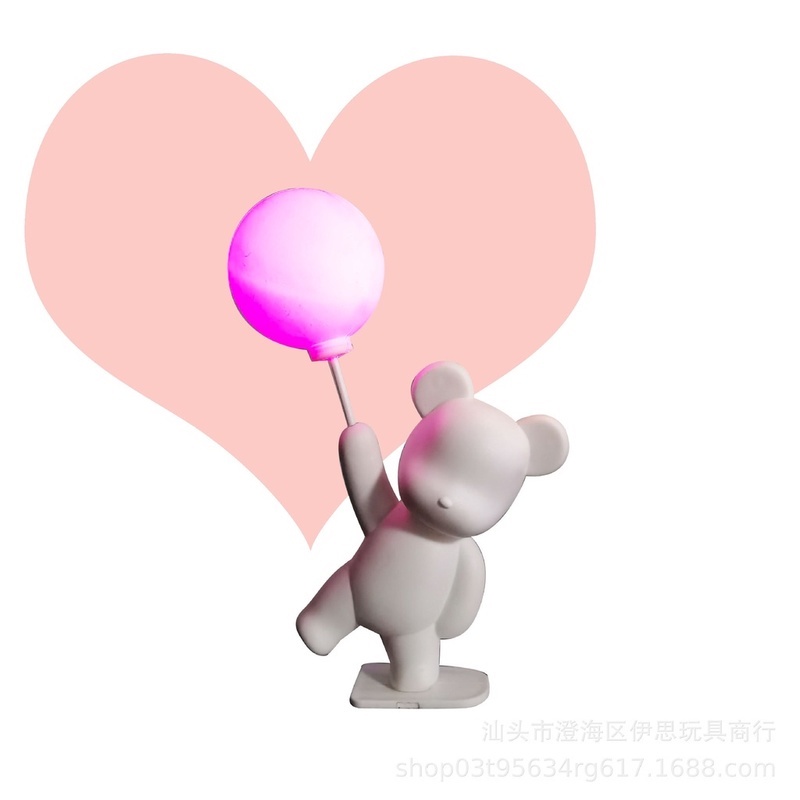 Đèn LED Trang Trí Bánh Kem Hình Gấu Và Bong Bóng Lãng Mạn Mẫu Mới 2022