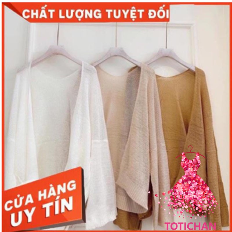 Áo khoác cardigan nữ len mỏng form rộng siêu hot TOTICHAN AK01 | BigBuy360 - bigbuy360.vn