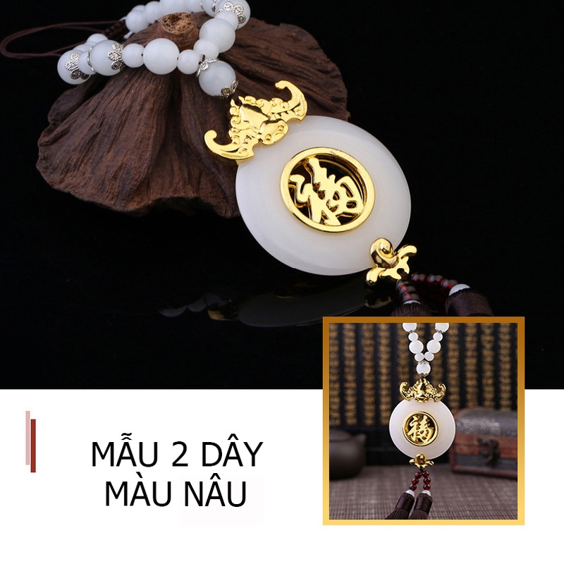 Khánh treo ngọc bội phúc bình an, may mắn treo trong xe, treo trong phòng làm việc cao cấp