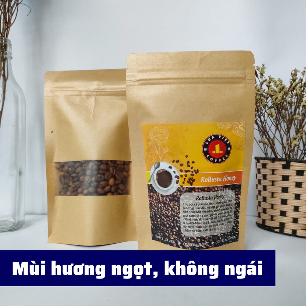 Cà phê rang xay ROBUSTA HONEY pha phin và pha máy vị đậm đà hương thơm ngọt sánh cafe nguyên chất không độn phụ gia