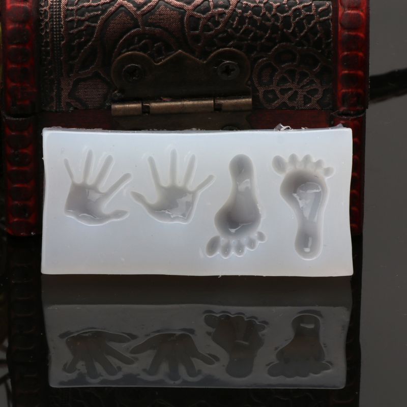 Sa Khuôn Silicon Làm Đồ Trang Sức Hình Bàn Chân Em Bé Đáng Yêu