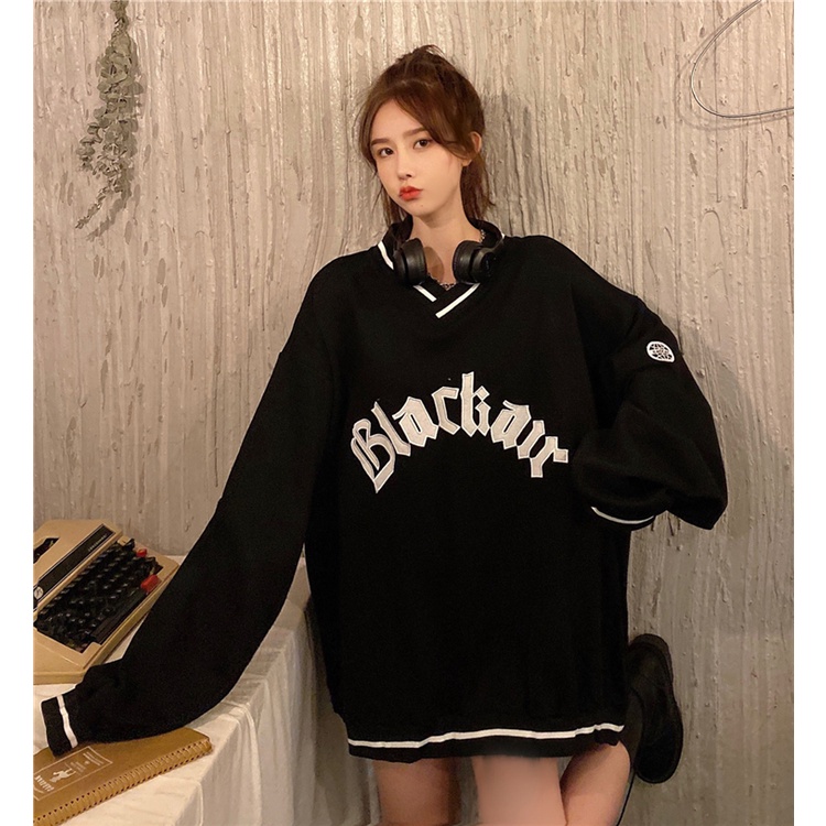 Áo Len Cổ V Thêu Chữ Thời Trang Mùa Thu | BigBuy360 - bigbuy360.vn