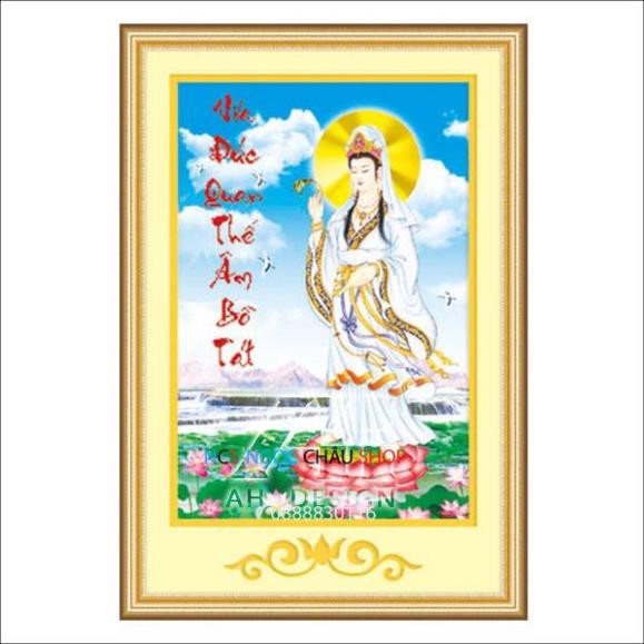 Tranh thêu phật bà Quan Thế Âm Bồ Tát 3D Ailuo AL53411-Chưa thêu